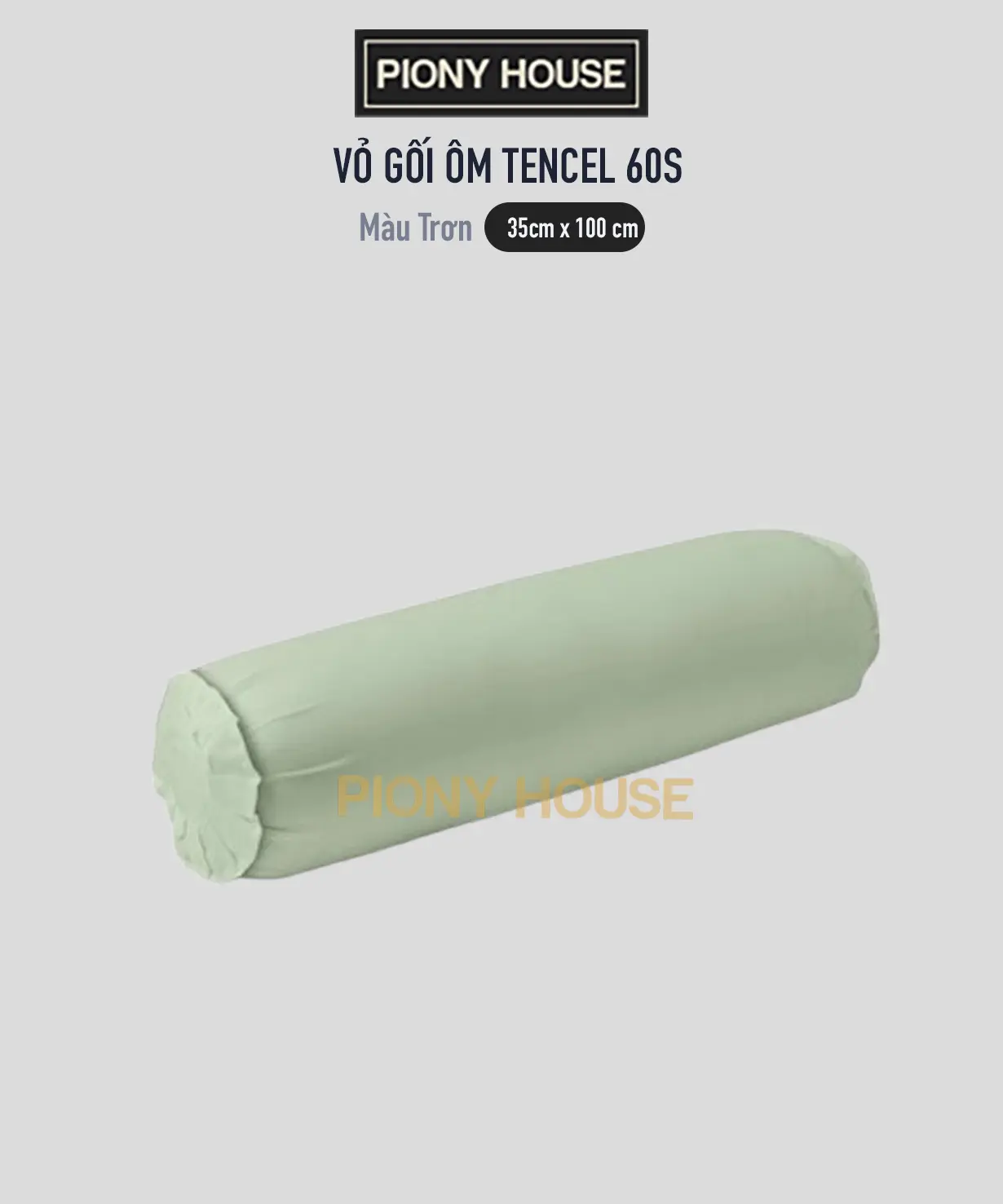 Vỏ Gối ôm Lụa Tencel 60s Size 35×100 cm Cao Cấp Piony House