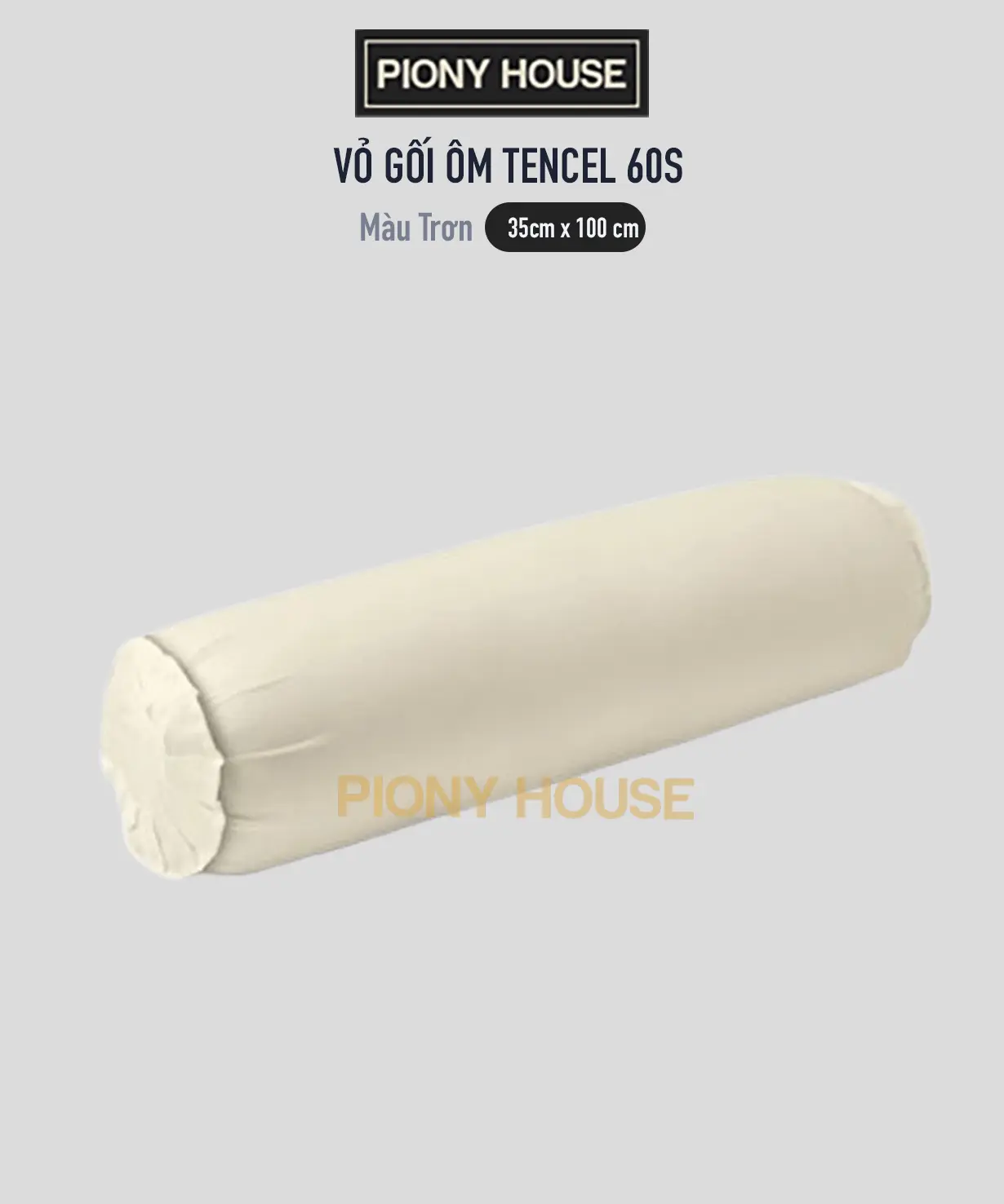Vỏ Gối ôm Lụa Tencel 60s Size 35×100 cm Cao Cấp Piony House