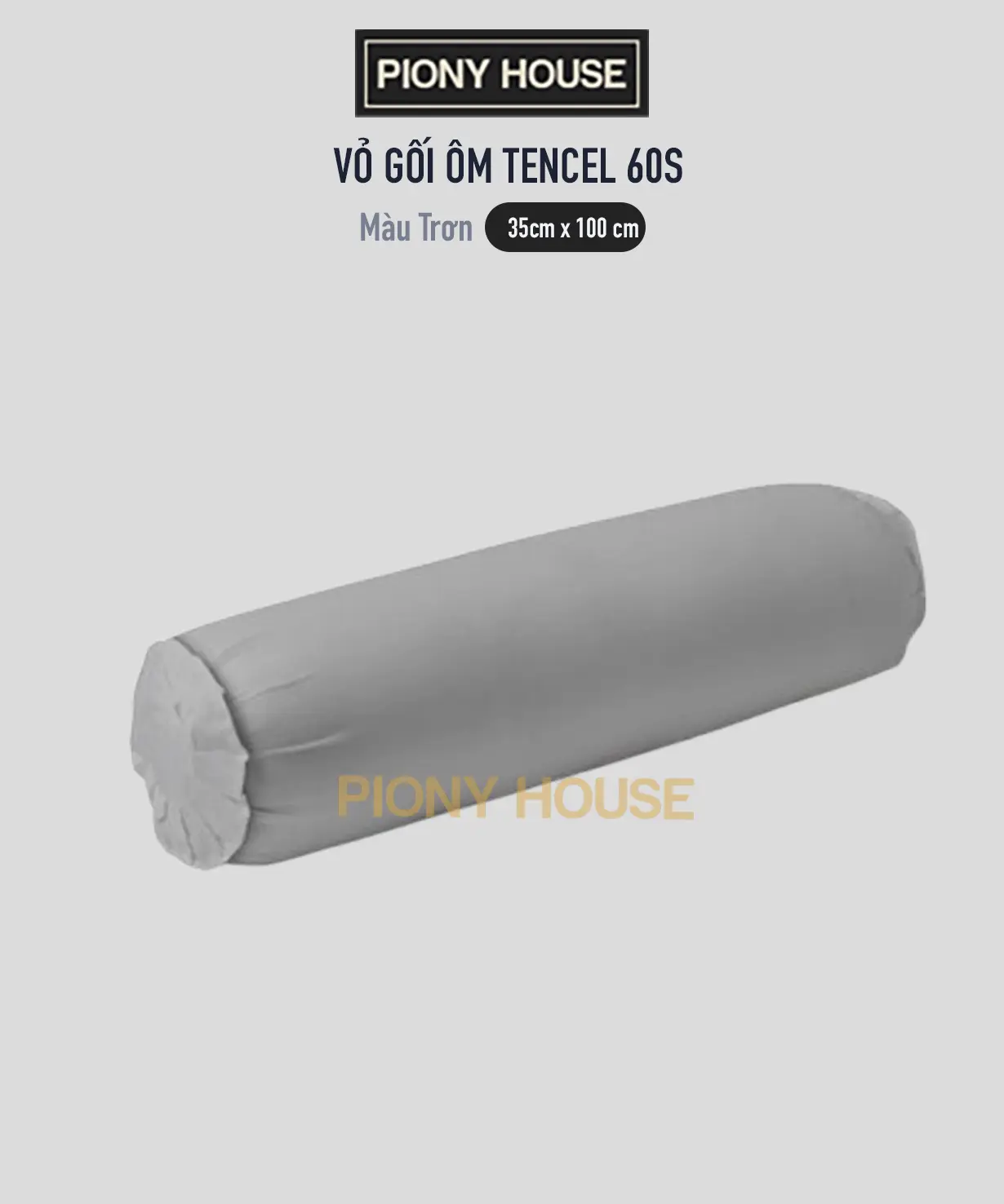 Vỏ Gối ôm Lụa Tencel 60s Size 35×100 cm Cao Cấp Piony House